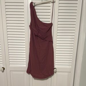 Pink One Shoulder Dress